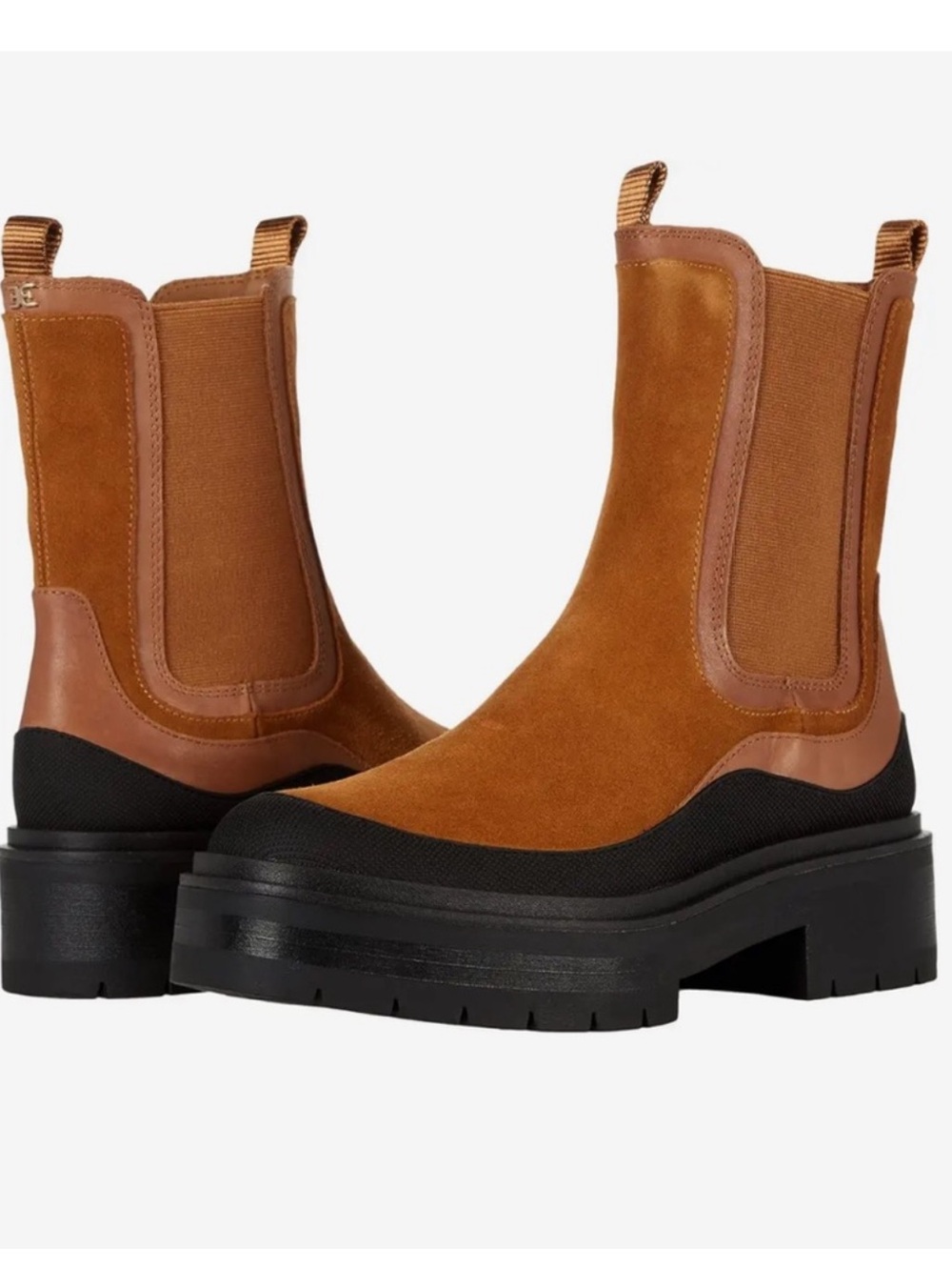 NWT Sam Edelman Women's Tan Suede Chelsea Lug Boots